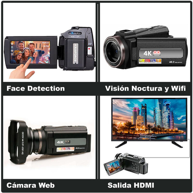 Videocámara 4k Vak 534 Wifi 48mp Visión Nocturn... image number null