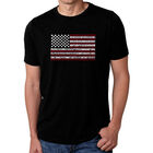 Camiseta Mezcla Premium Word Art Para Hombre - Bandera USA De Los 50 Estados - Negro