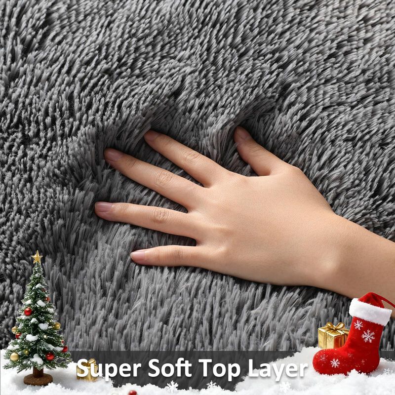 Alfombra Ophanie 178x254 Cm Gris De Peluche Ant... image number null