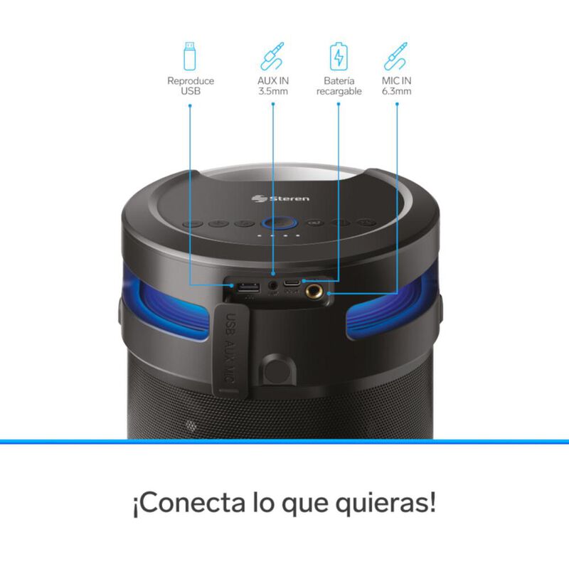 Bocina Bluetooth Bazooka XBass TWS, 800 W PMPO image number null