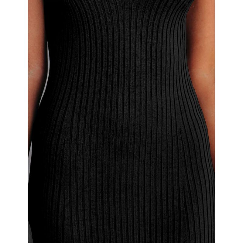 Vestido Merokeety Midi Sin Mangas Bodycon Negro image number null
