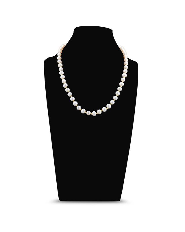 Collar De Oro Amarillo Con Perlas Bn001 image number null