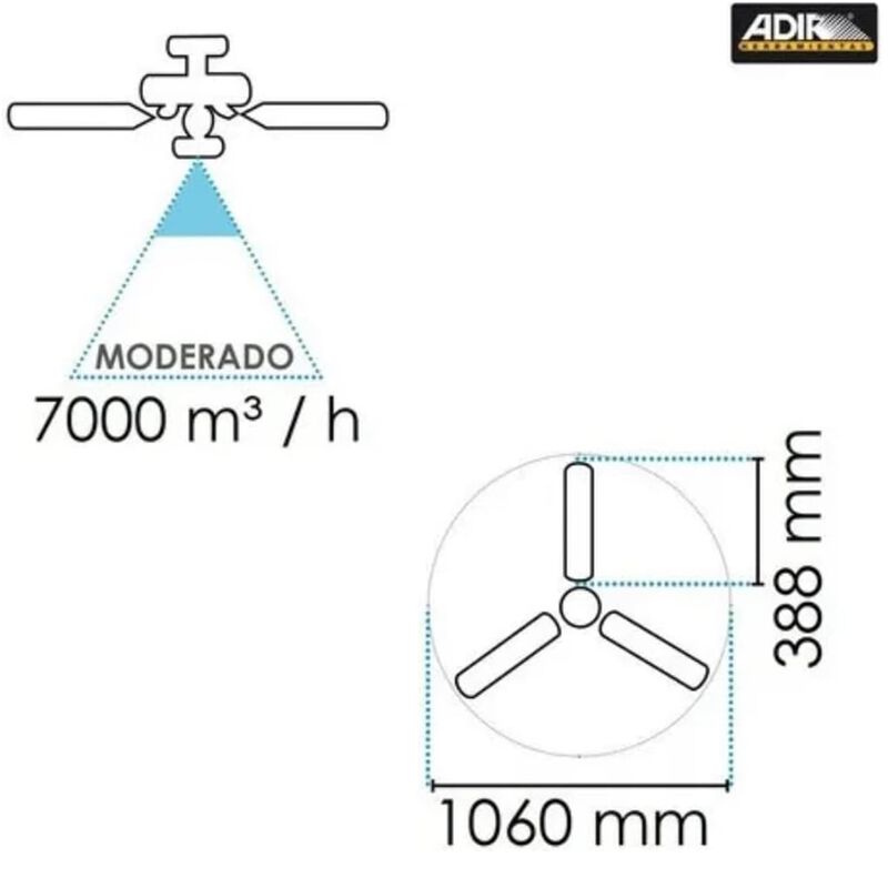 Ventilador de Techo Adir Tuzla con Lámpara image number null