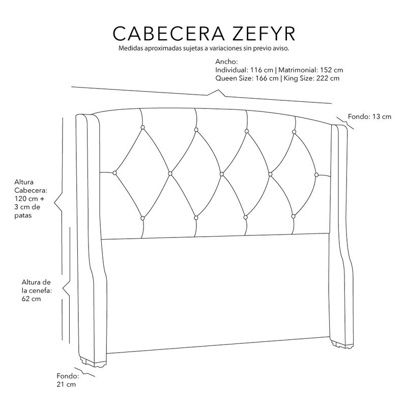 Cabecera King Size Dicasa Zefyr Azul image number null