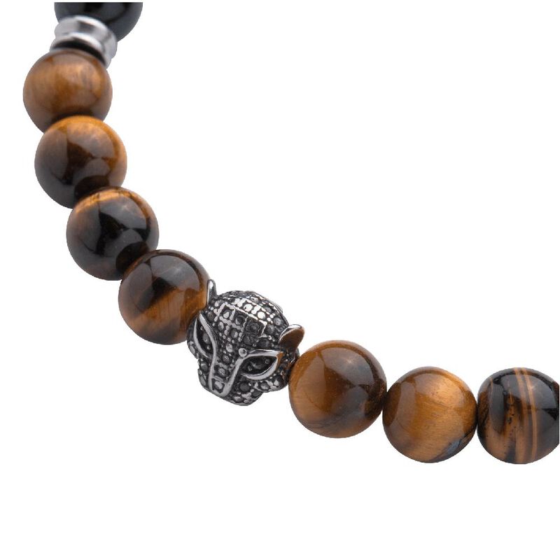 Pulseras Hombre Piedras Acero Inoxidable, Braza... image number null