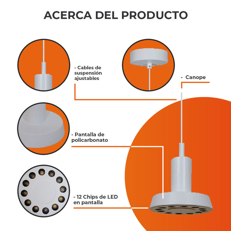 L&aacute;mpara Colgante LED de Metal 1.50 m de Altura,... image number null