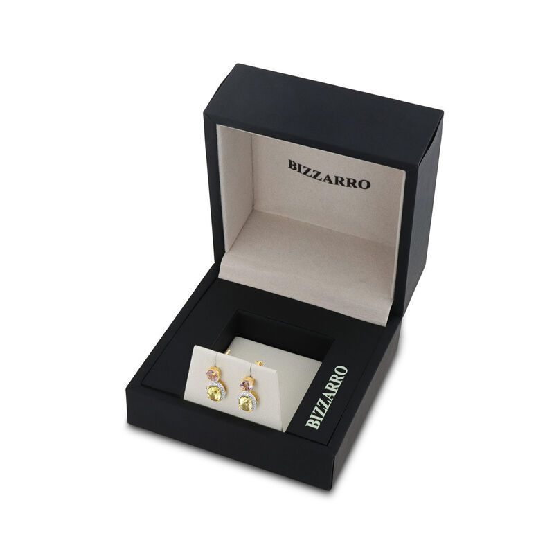 Aretes De Oro Amarillo 10k Con 11pts Diamante A... image number null