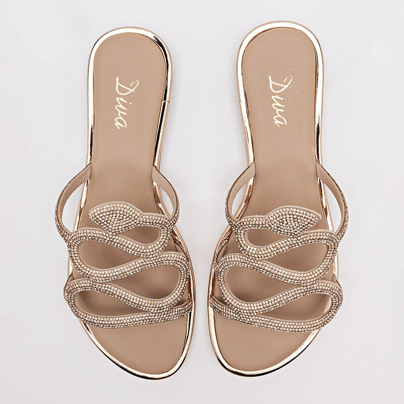 Diva Sandalias Para Mujer Dorado Rosa Cod 13203... image number null