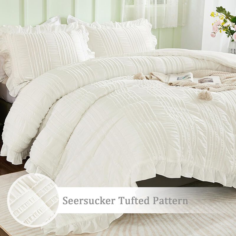 Juego De Edred&oacute;n Wongs Bedding White Queen Con ... image number null