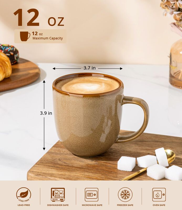 Juego De 6 Tazas De Caf&eacute; Leratio De 355 ml Hech... image number null
