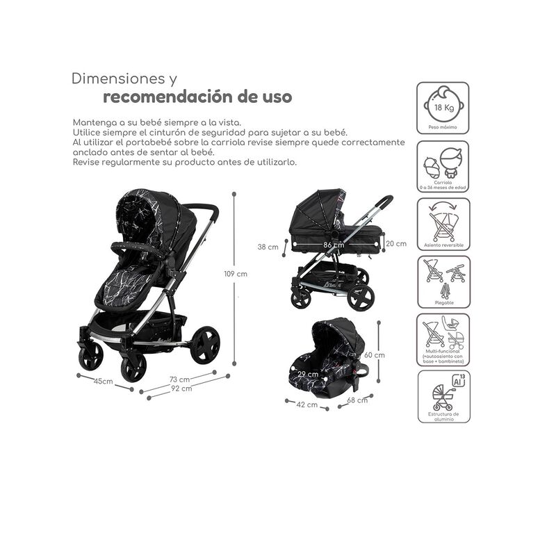 Travel System Eclipse 3en1 D'beb&eacute; Carriola Recl... image number null