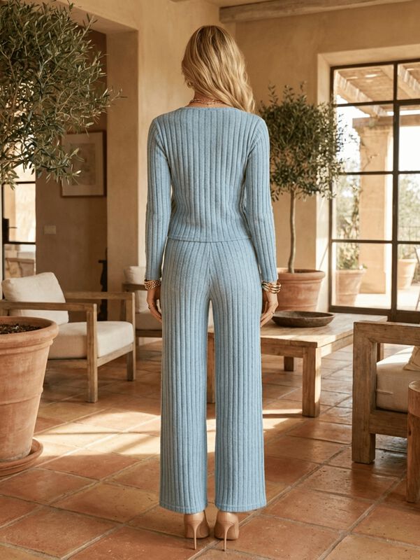 Conjunto 2 Piezas Blusa Manga Larga Y Pantal&oacute;n ... image number null