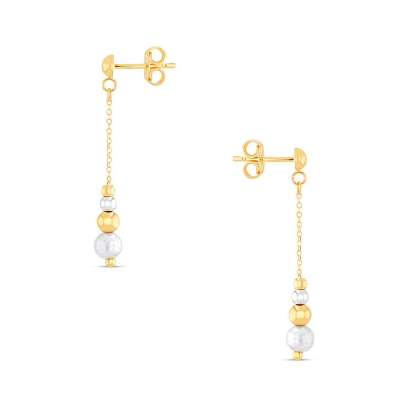 Aretes De Oro Amarillo Y Blanco 14K image number null