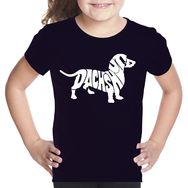 Camiseta Word Art Para Ni&ntilde;a - Perro Salchicha -... image number null