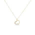 Dije De Corazon Oro Amarillo Con Cadena 10k Y Con Zirconias