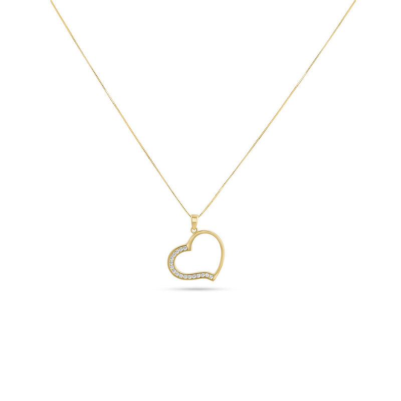 Dije De Corazon Oro Amarillo Con Cadena 10k Y C... image number null