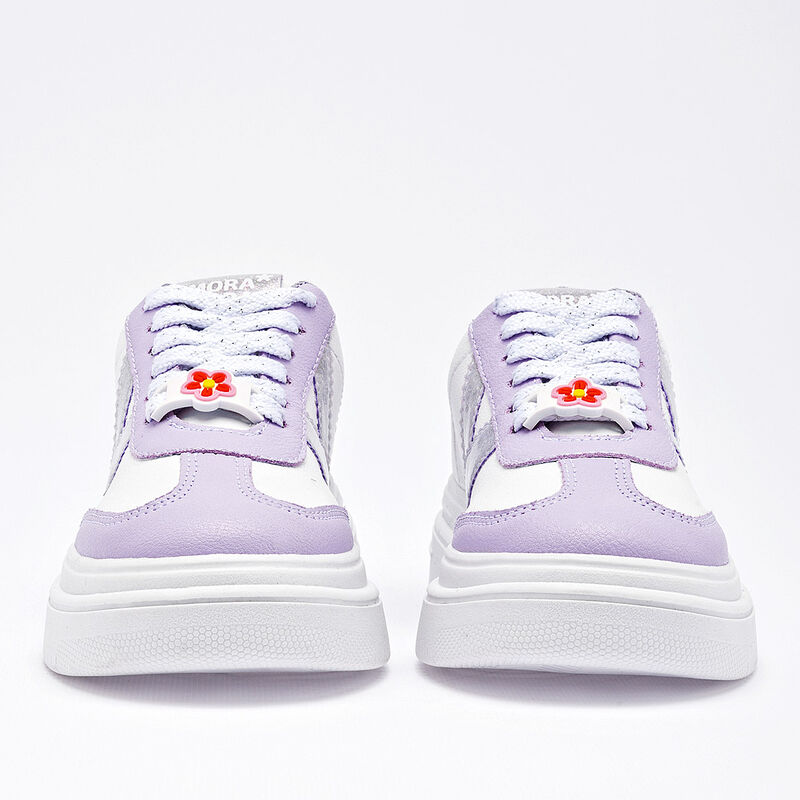 Moramora tenis para ni&ntilde;a blanco lila cod 140322... image number null