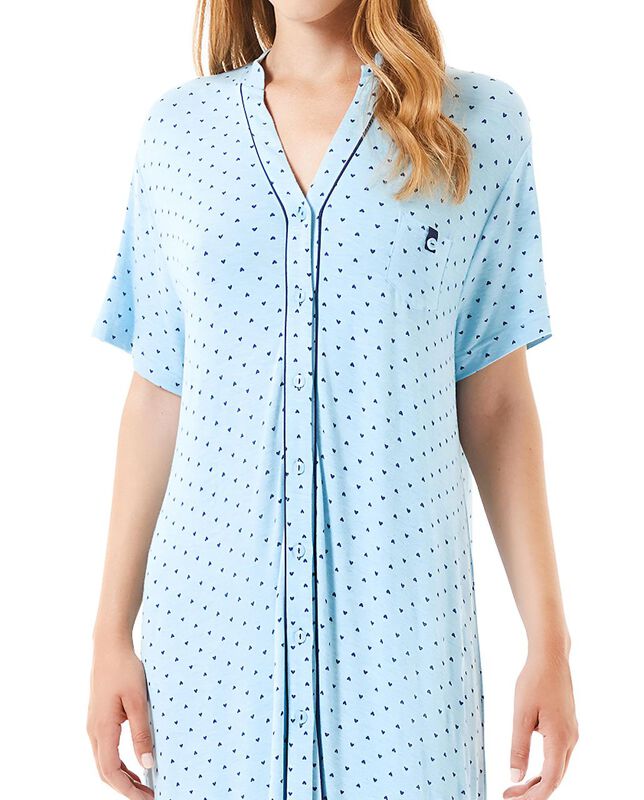 Camis&oacute;n Corto de Mujer con Estampado de Corazon... image number null