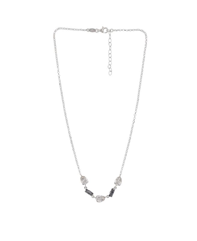 Gargantilla De Plata Con Zirconias Y Piedras Ne... image number null