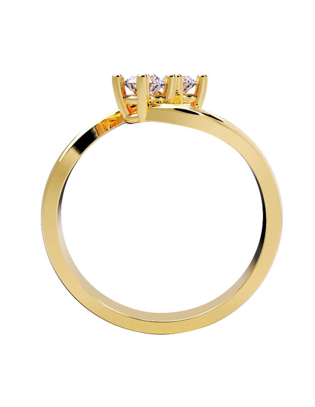 Anillo de Compromiso en Oro Amarillo 10K con Ci... image number null