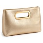 Cartera Clutch Xquizifit Dorada De Cuero Pu Con Cadena Desmontable