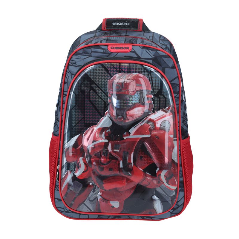 Mochila Halo rojo, negro y gris image number null