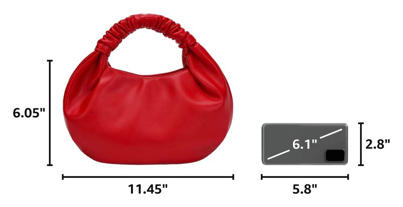Bolso Hobo Coraid 29 cm Rojo Con Asa Superior F... image number null