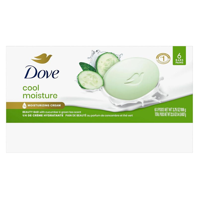 Dove Go Fresh Cool Moisture, Jab&oacute;n En Barra 3,7... image number null