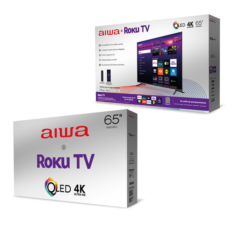 Pantalla Smart Tv Aiwa 65 Pulgadas Qled 4k Roku... image number null