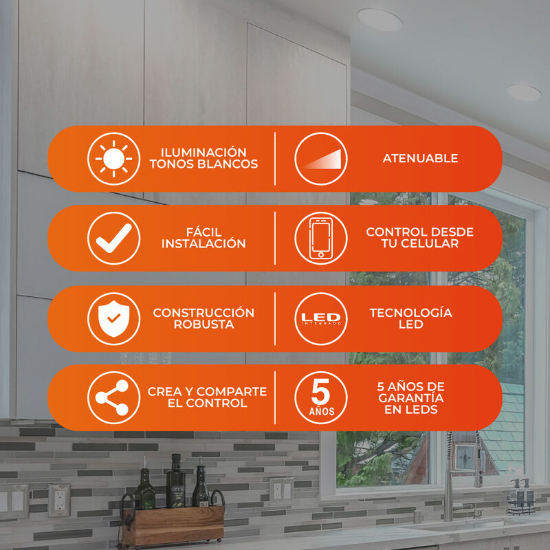 Lampara Empotrable Techo Led Inteligente 6w Tec... image number null