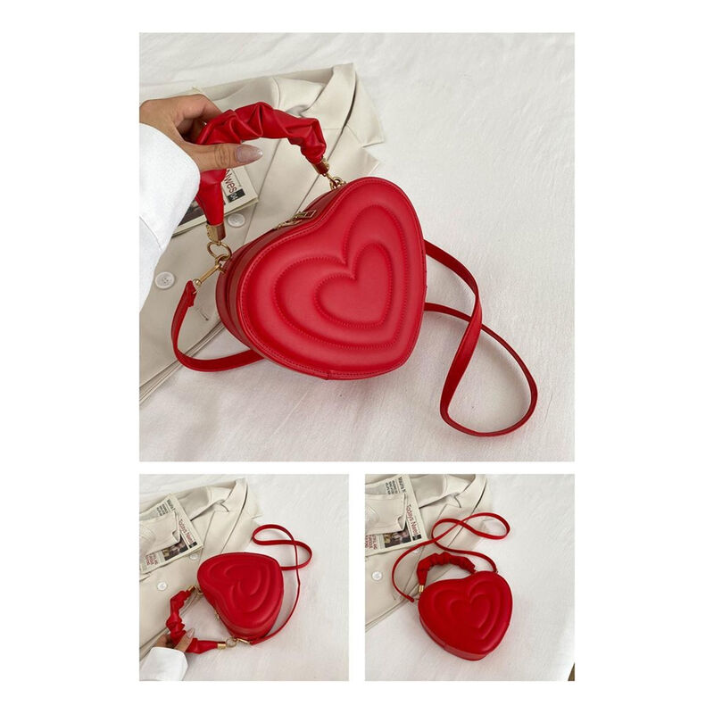 Bolso Bandolera Coraz&oacute;n Rojo Crossbody Mujer image number null