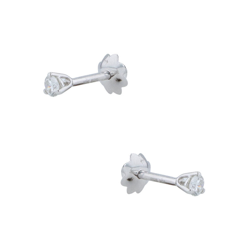Broqueles Oro Blanco 10k Con 11pts De Diamante image number null