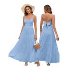 Vestido Htzmo Maxi Floral Azul Talla M