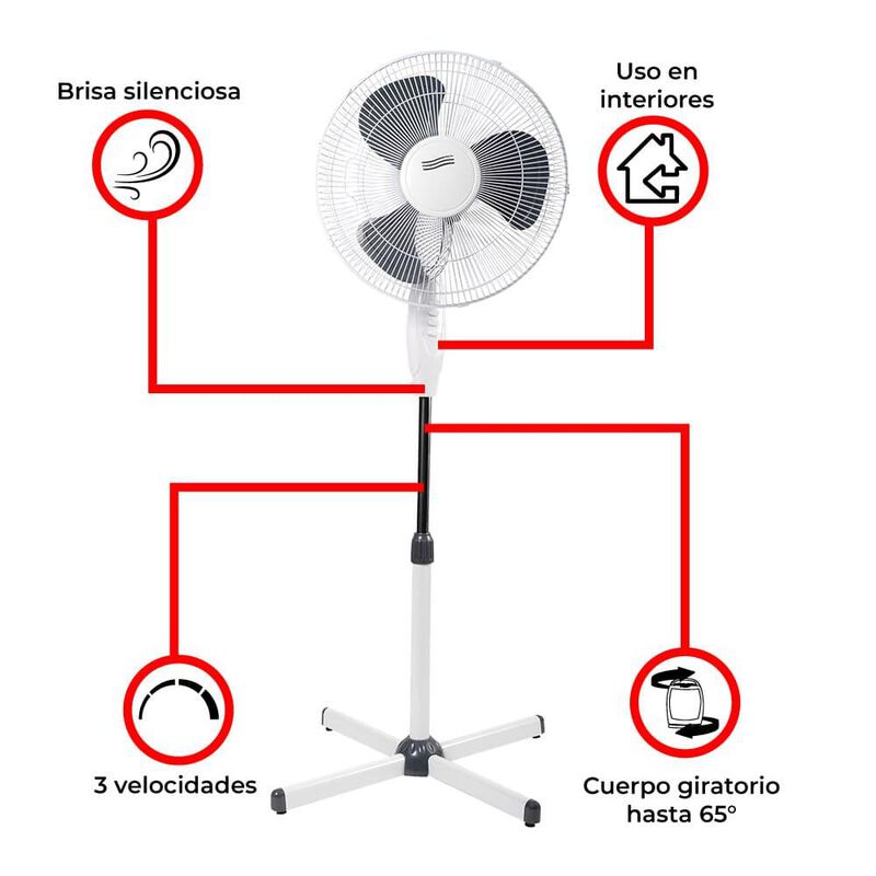 Ventilador Pedestal Iusa 16" Bx 38w image number null