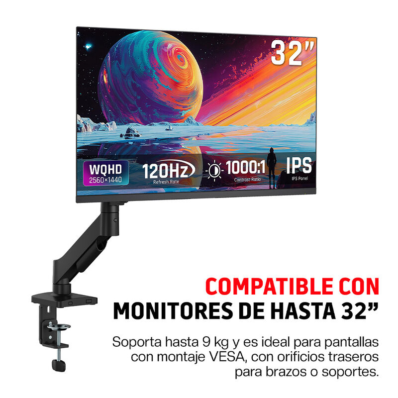 Soporte Hidraulico para Monitor Hasta 32 Pulgad... image number null