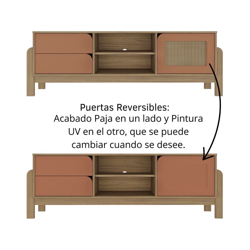 Mueble Para Tv Nature Hasta 65 Pulgadas Roble T... image number null