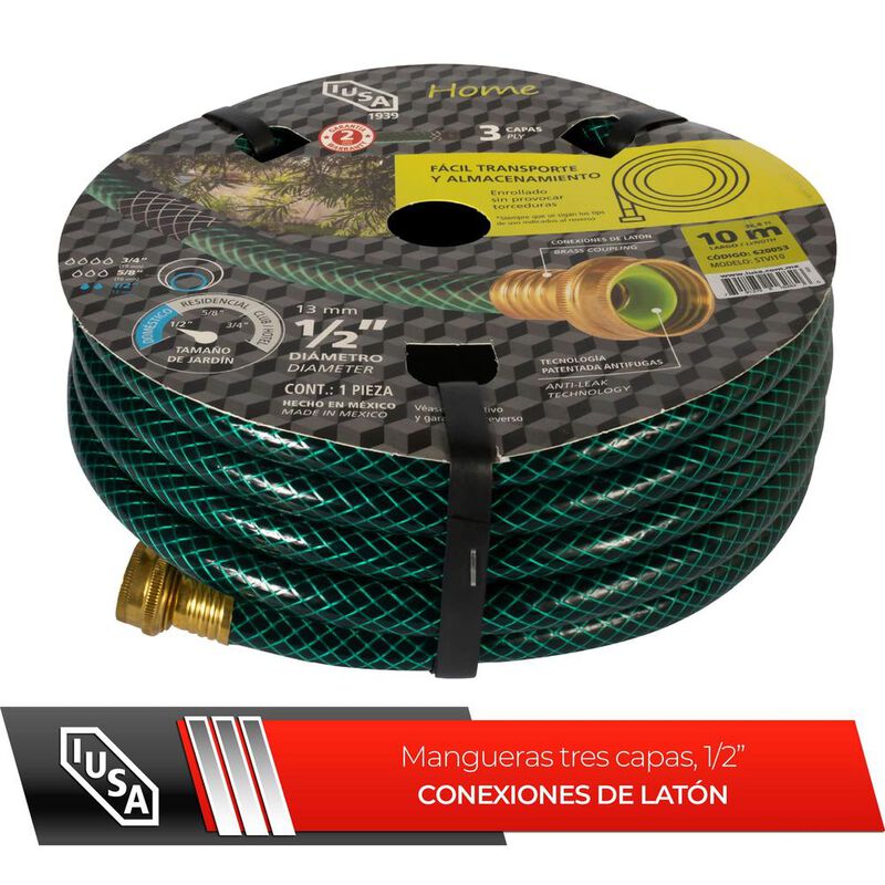 Manguera 10m Home Tricapa 1/2&rdquo; Con Conexiones D... image number null