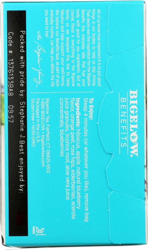 T&eacute; Bigelow 37 g Ar&aacute;ndano Y Aloe &ndash; 18 Bolsas image number null