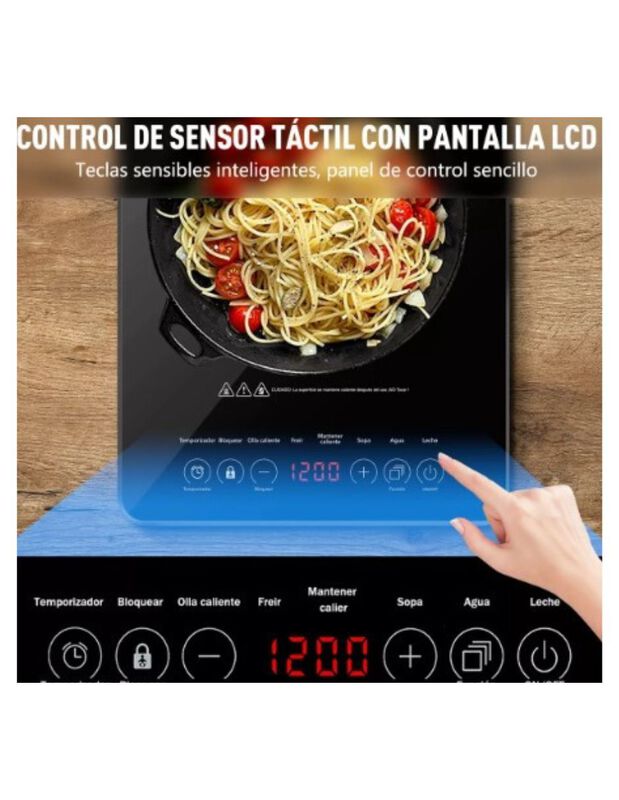 Parrilla De Inducción Eléctrica  1200 W  Sensor... image number null