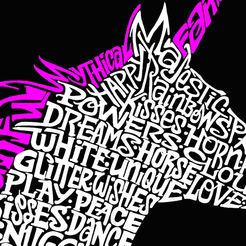 Camiseta Word Art Para Ni&ntilde;a - Unicornio - Morad... image number null