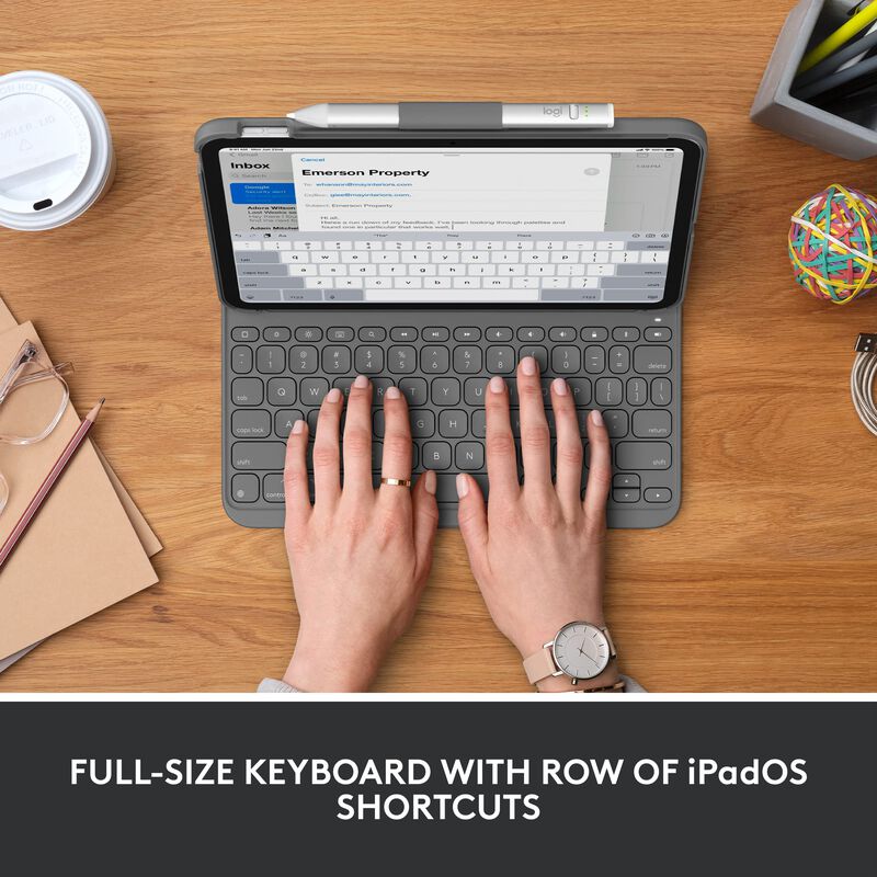Funda Con Teclado Logitech Slim Folio Para Ipad... image number null
