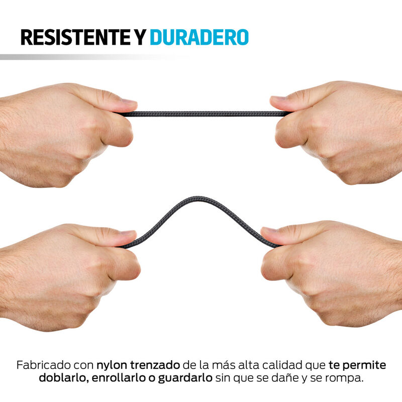Cable USB C Extra Largo de Nylon Ultra Resisten... image number null