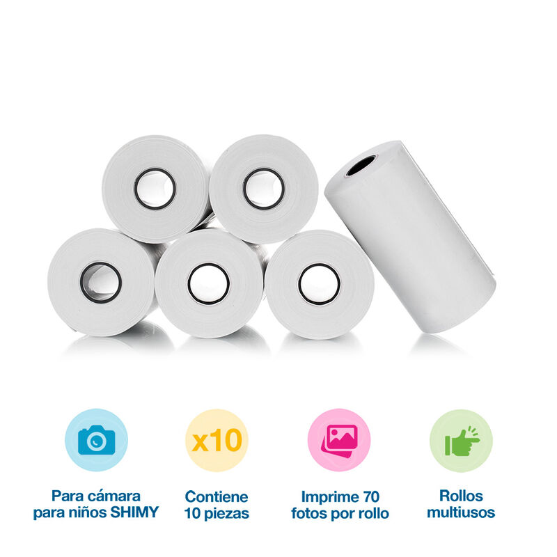 Rollos de Papel Térmico 10 Piezas para Cámara D... image number null