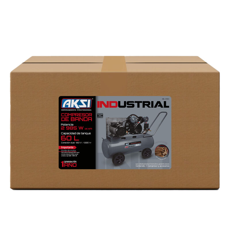Compresor de Aire Aksi 60 lts 4 HP 2985W Indust... image number null