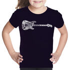 Camiseta Word Art Para Ni&ntilde;a - Rock Guitar - Negro