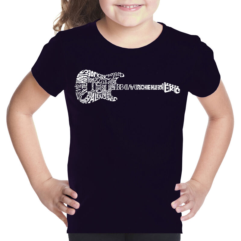 Camiseta Word Art Para Ni&ntilde;a - Rock Guitar - Neg... image number null