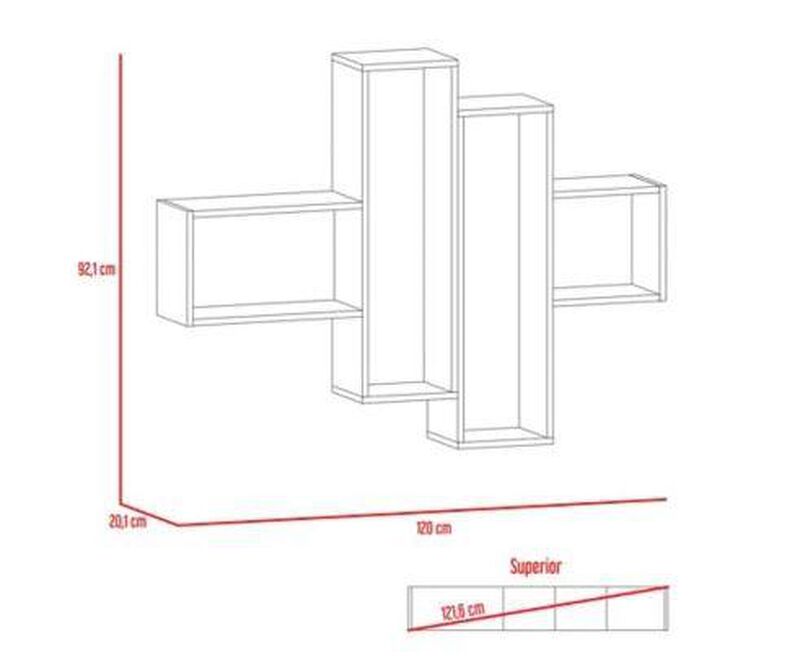 Repisa Frello, Plata Oscuro y Miel, Virtual Mue... image number null