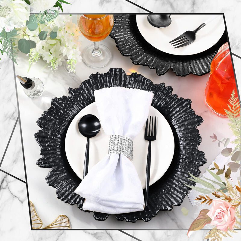 Platos de presentaci&oacute;n Tanlade 33 cm Negro 100 ... image number null