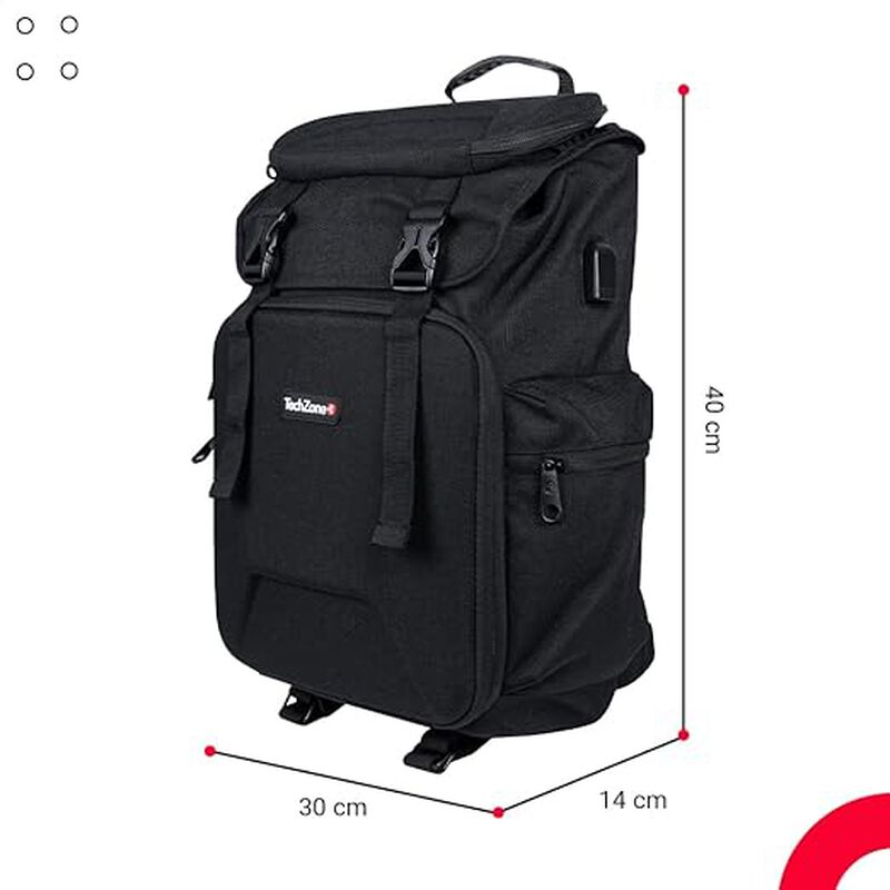 TechZone Mochila Backpack Glory Color Negro con... image number null