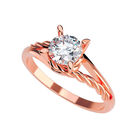 Anillo de Compromiso de 14K con Diamante de Laboratorio 0.50 CT F VS1 Talla 4.5 ORO ROSA 14K&ndash; / FJ785-50-14R-LG-45
